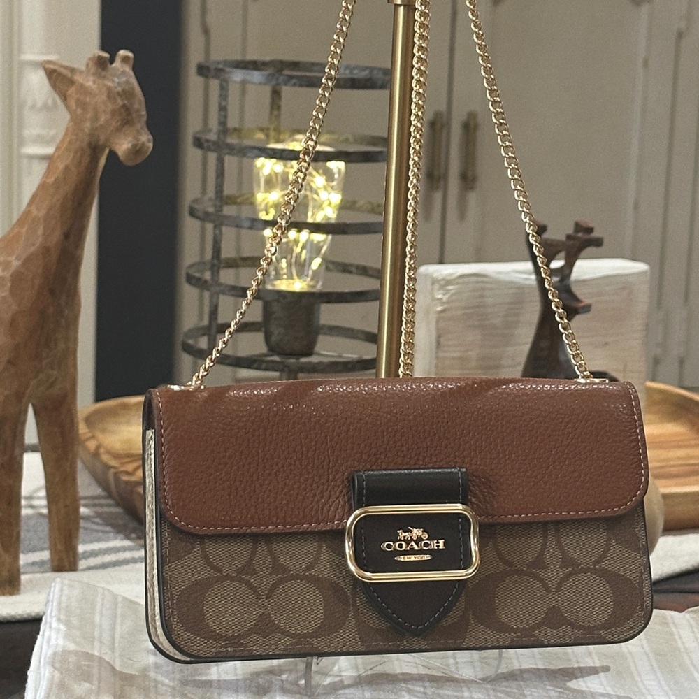 COACH Signature Colorblock Morgan Crossbody in Khaki/Multi, BNWT - Picture 10 of 16